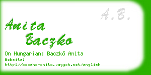 anita baczko business card